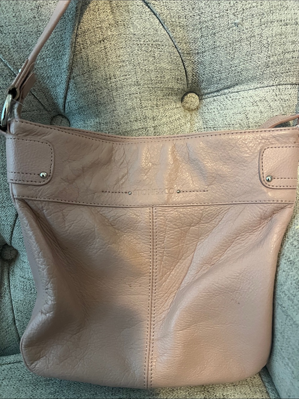 Stone & Co. Dusty Rose Leather Shoulder Bag